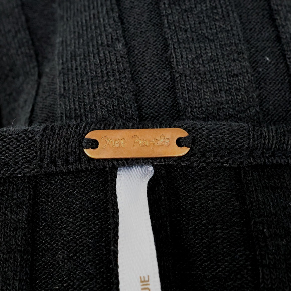 Free People Sweater Womens Medium Black Ribbed Knit Buttons Square Neck Y2K - Picture 11 of 15